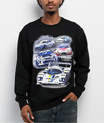 HUF x GReddy Showcase Black Crewneck Sweatshirt