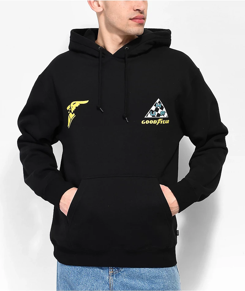 HUF x Goodyear Grand Prix TT Black Hoodie