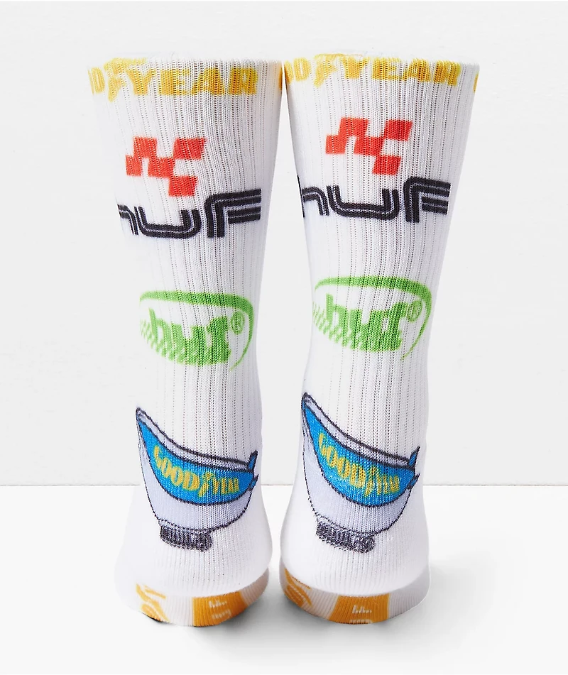 HUF x Goodyear Podium White Crew Socks