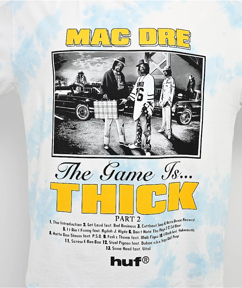 HUF x Mac Dre Game Is Thick Blue Tie Dye T-Shirt