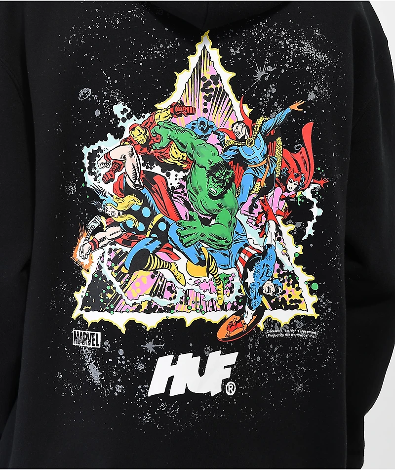 HUF x Marvel Avengers Cosmic Assemblage Black Hoodie