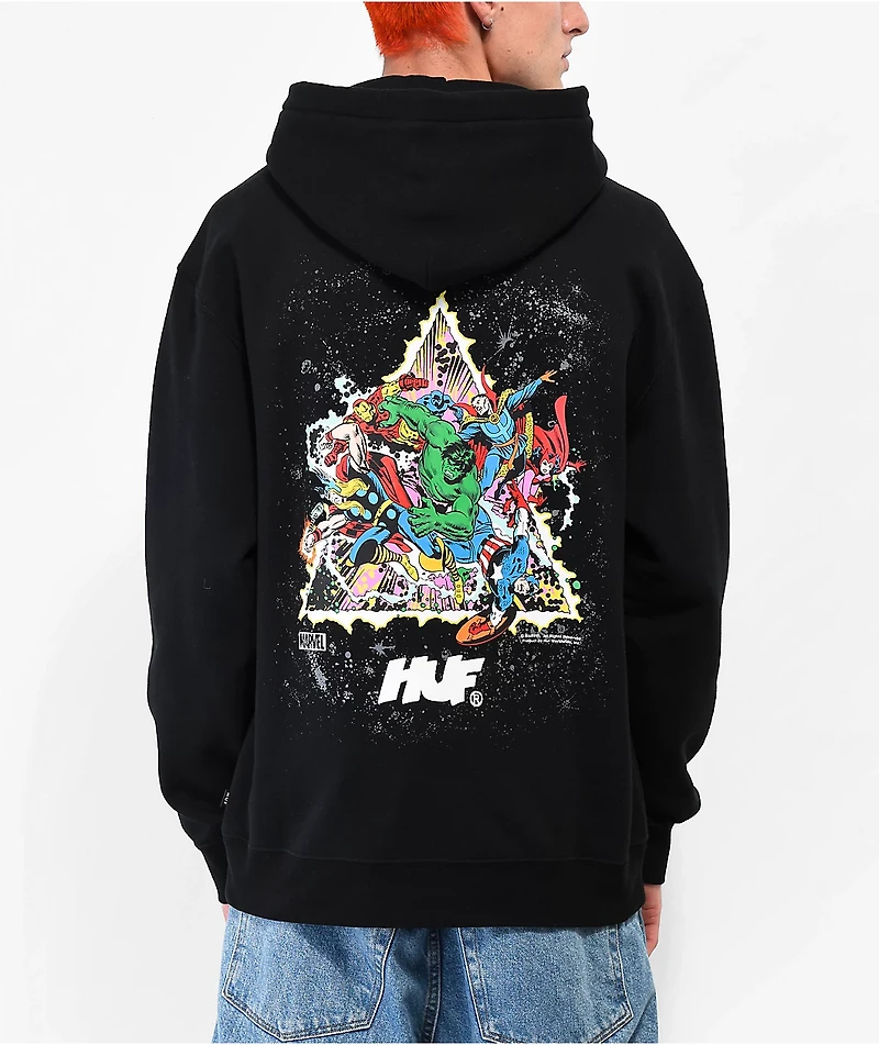 HUF x Marvel Avengers Cosmic Assemblage Black Hoodie
