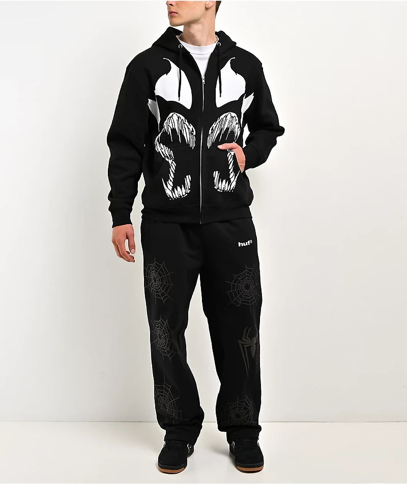 HUF x Marvel Spider-Man Symbiosis Black Zip Hoodie