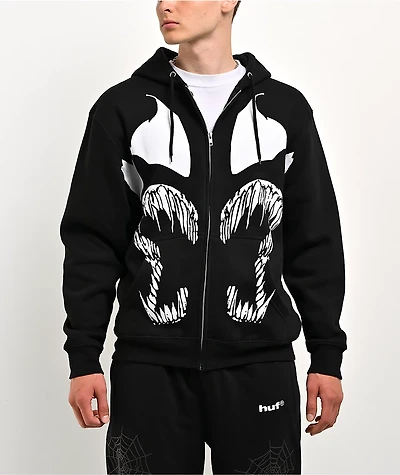 HUF x Marvel Spider-Man Symbiosis Black Zip Hoodie
