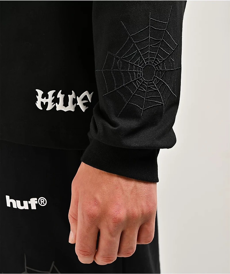 HUF x Marvel Spider-Man Upside Down Black Long Sleeve T-Shirt