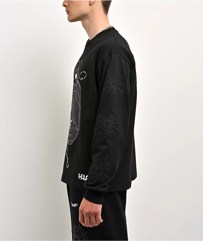 HUF x Marvel Spider-Man Upside Down Black Long Sleeve T-Shirt