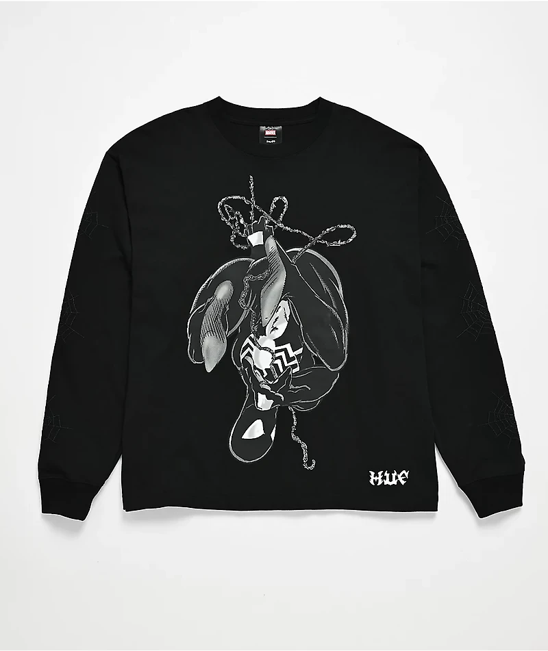 HUF x Marvel Spider-Man Upside Down Black Long Sleeve T-Shirt