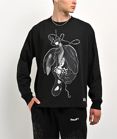 HUF x Marvel Spider-Man Upside Down Black Long Sleeve T-Shirt