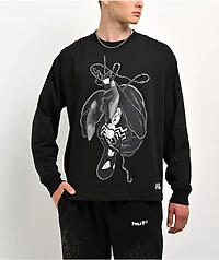 HUF x Marvel Spider-Man Upside Down Black Long Sleeve T-Shirt