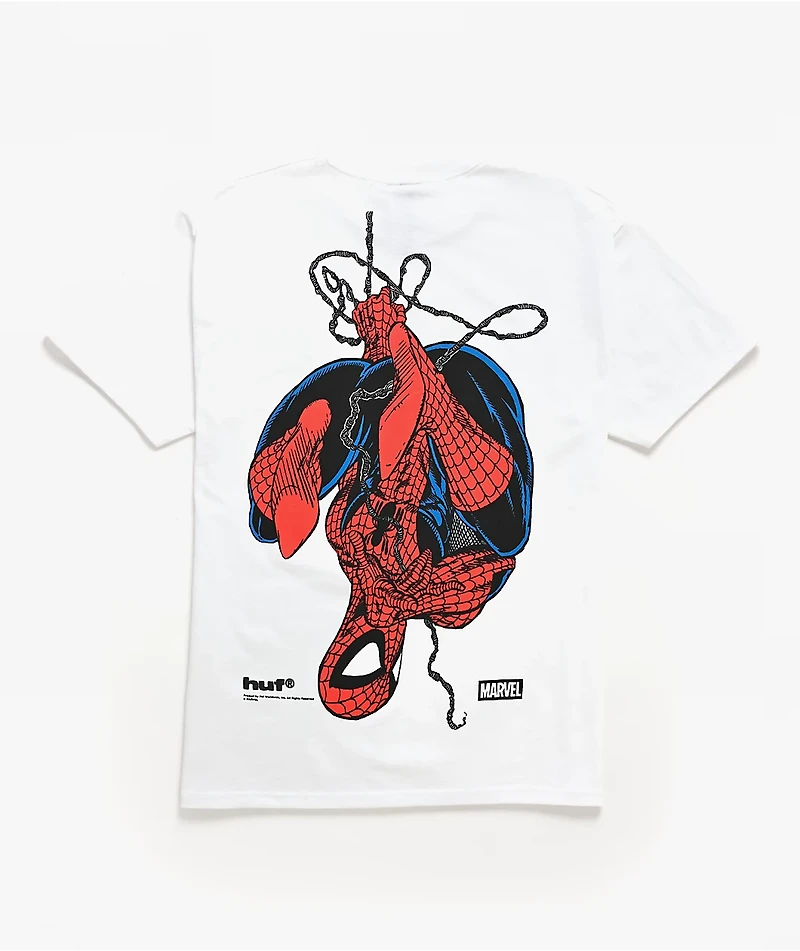 HUF x Marvel Spider-Man Upside Down White T-Shirt