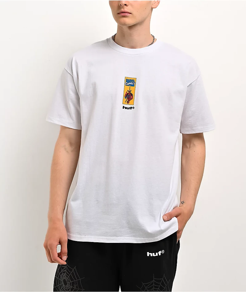 HUF x Marvel Spider-Man Upside Down White T-Shirt