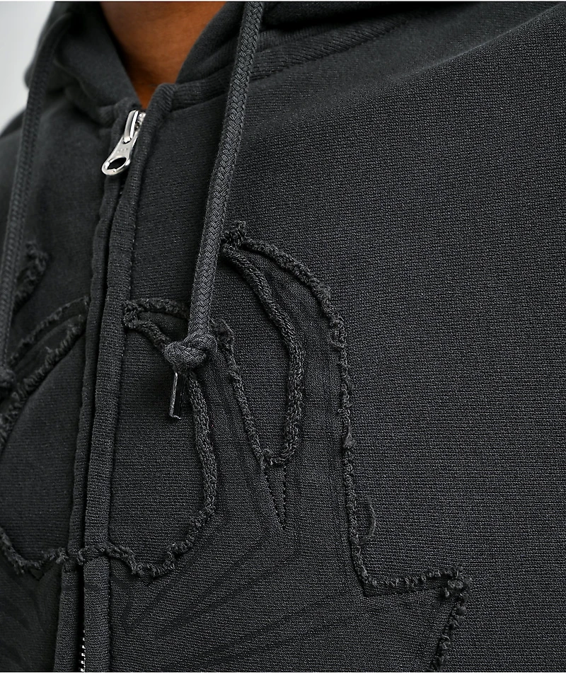 HUF x Marvel Spider-Man Web Black Wash Zip Hoodie