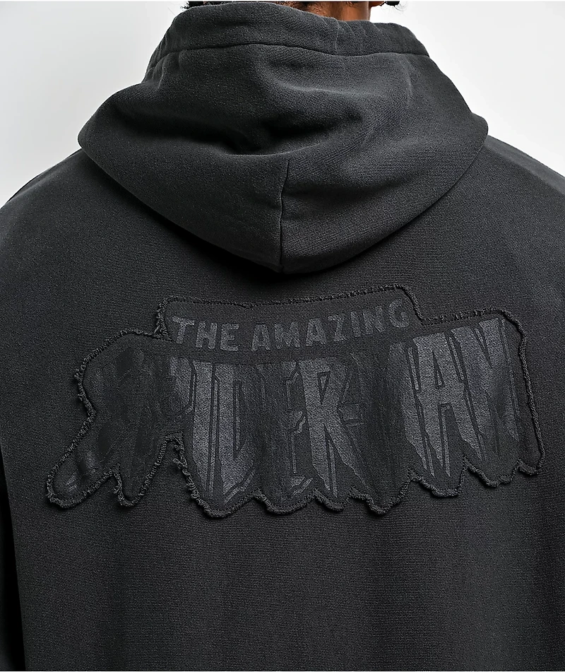 HUF x Marvel Spider-Man Web Black Wash Zip Hoodie
