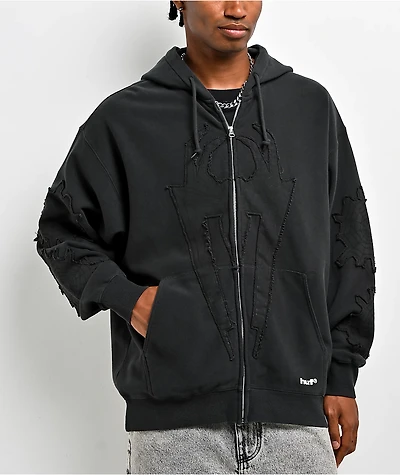 HUF x Marvel Spider-Man Web Black Wash Zip Hoodie