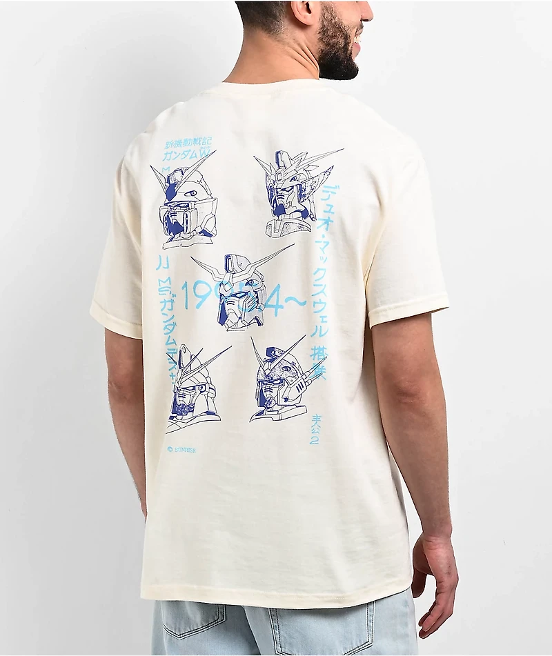 HUF x Mobile Suit Gundam Wing Heads Bone T-Shirt