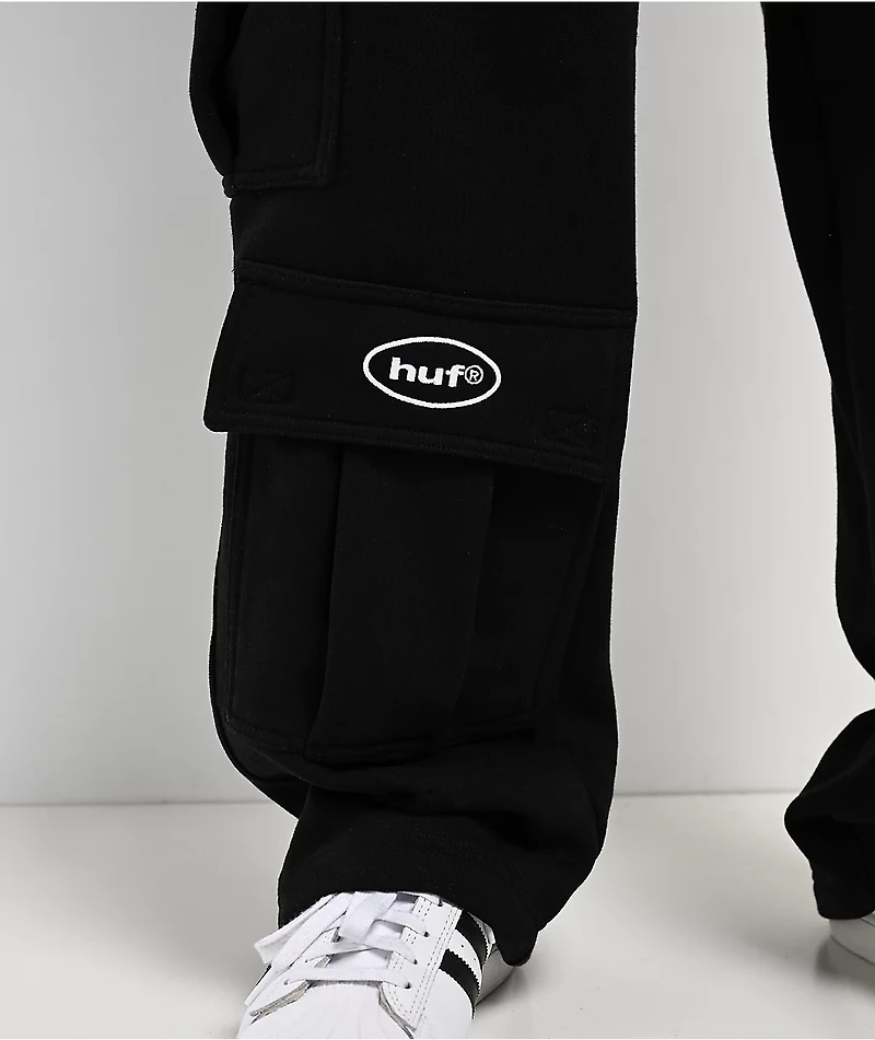 HUF x Pro Club Black Cargo Sweatpants