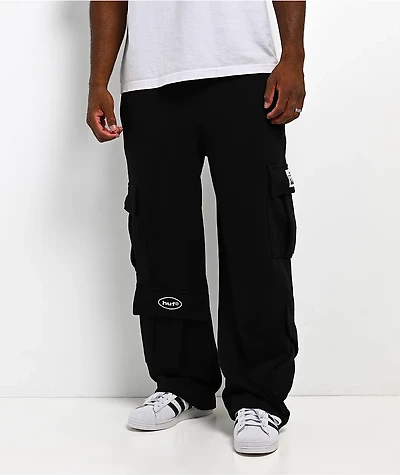 HUF x Pro Club Black Cargo Sweatpants