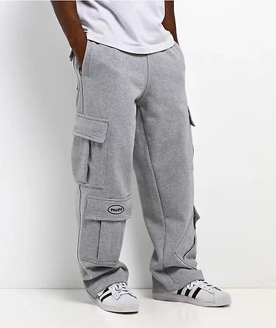 HUF x Pro Club Grey Cargo Sweatpants