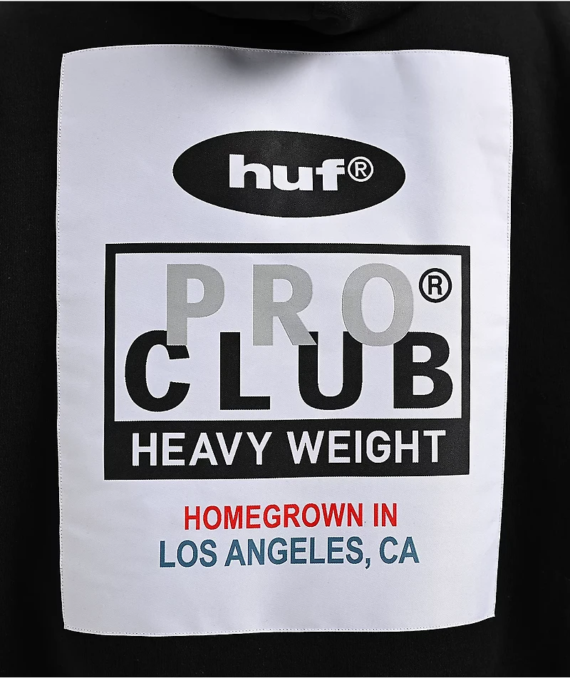 HUF x Pro Club Heavyweight Black Hoodie