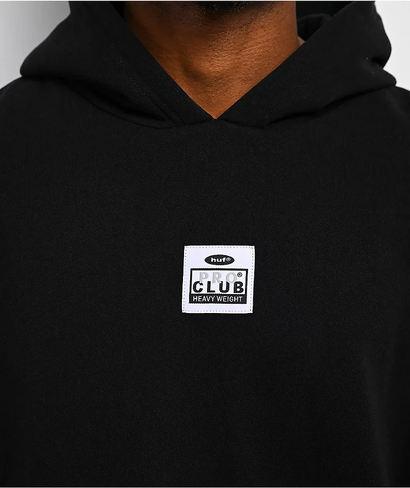 HUF x Pro Club Heavyweight Black Hoodie