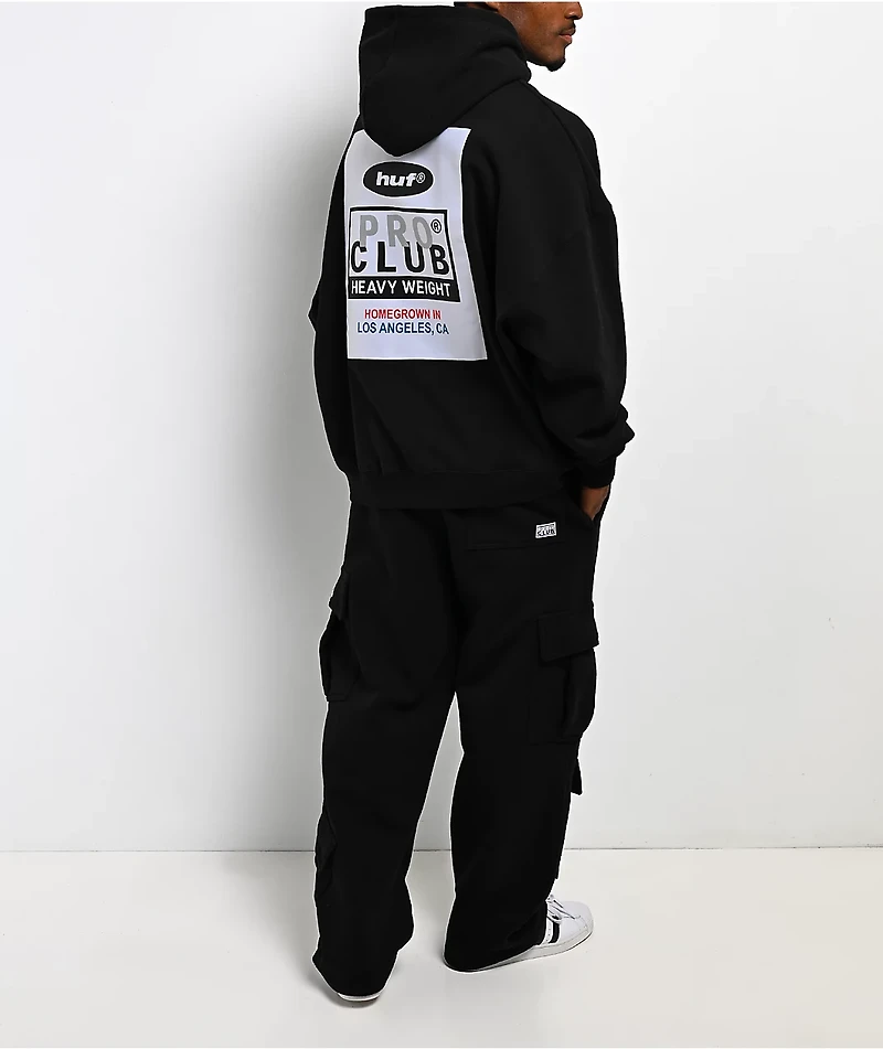 HUF x Pro Club Heavyweight Black Hoodie