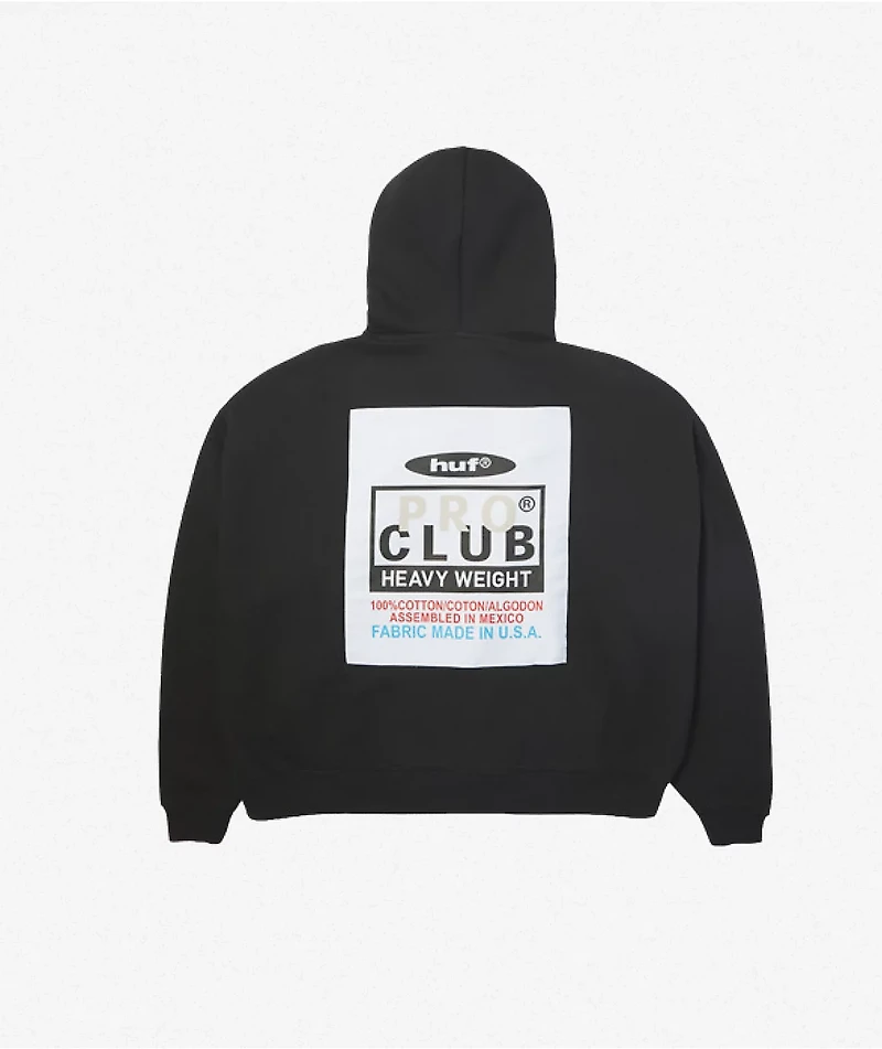 HUF x Pro Club Heavyweight Black Hoodie