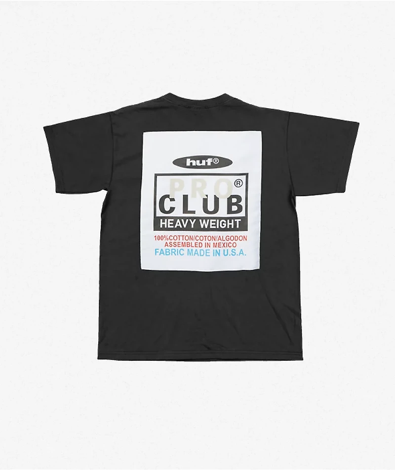 HUF x Pro Club Heavyweight Black T-Shirt