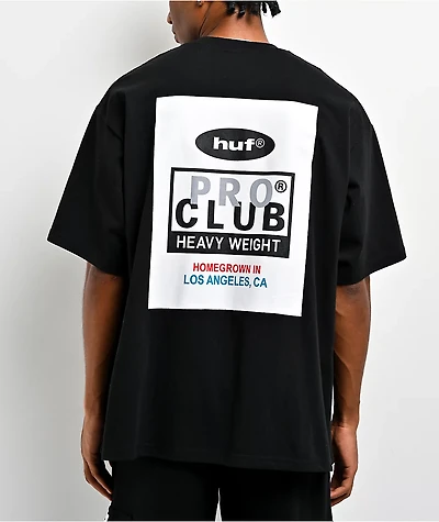 HUF x Pro Club Heavyweight Black T-Shirt