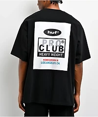 HUF x Pro Club Heavyweight Black T-Shirt