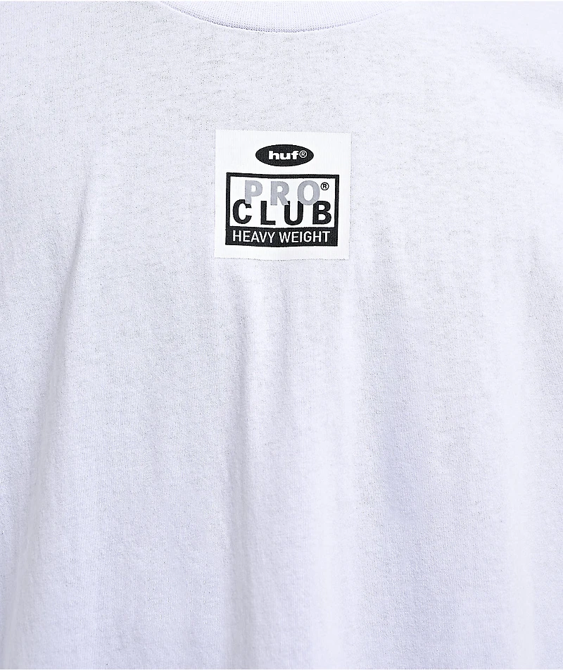 HUF x Pro Club Heavyweight White T-Shirt