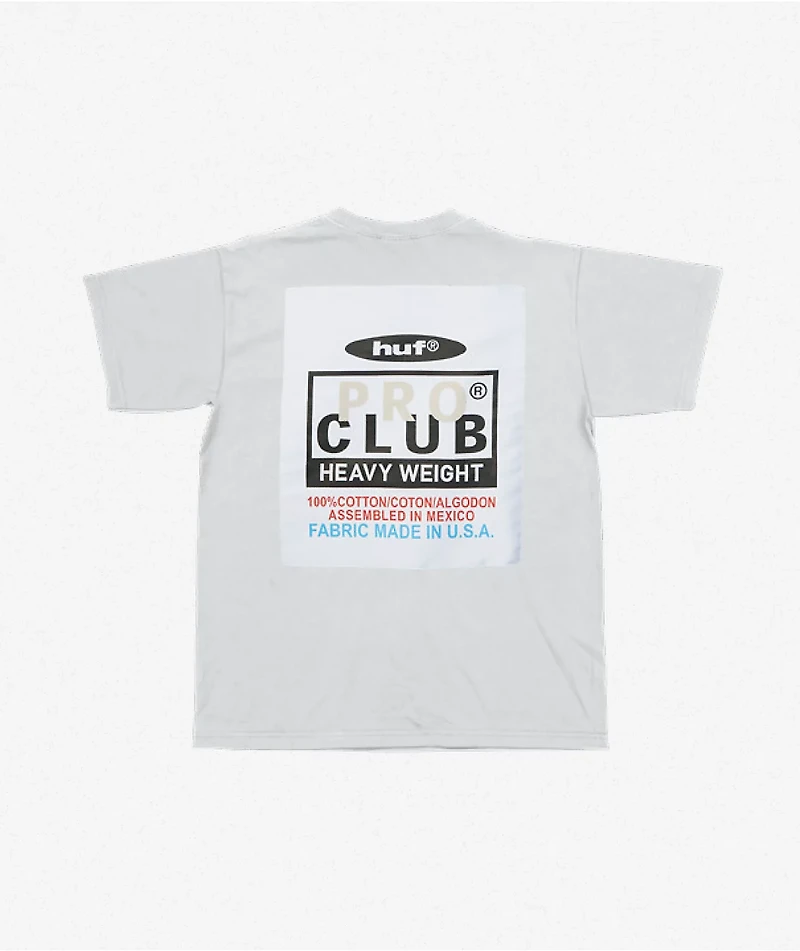 HUF x Pro Club Heavyweight White T-Shirt