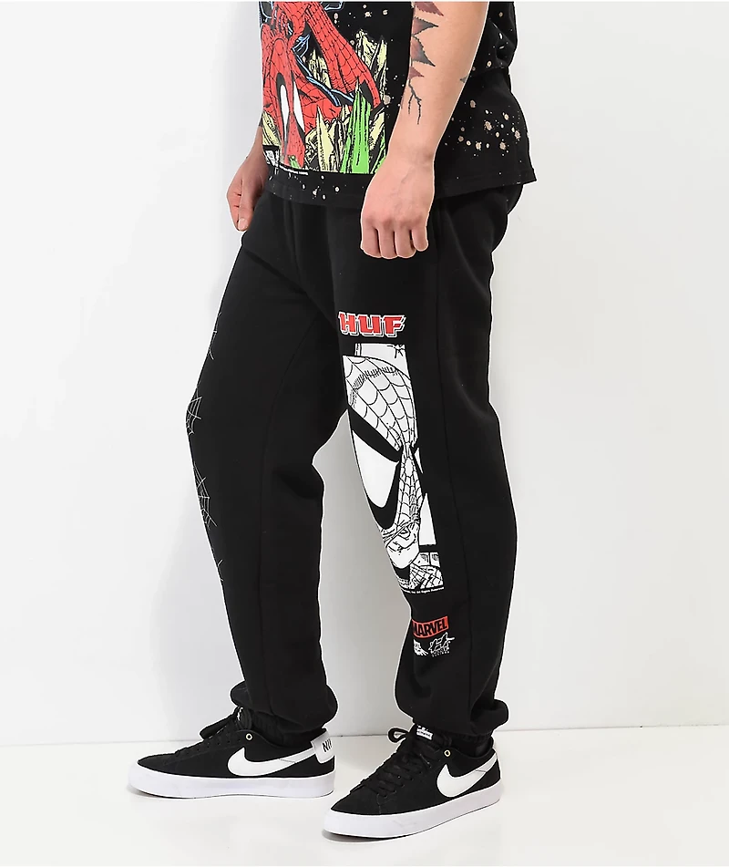 HUF x Spider-Man Black Sweatpants