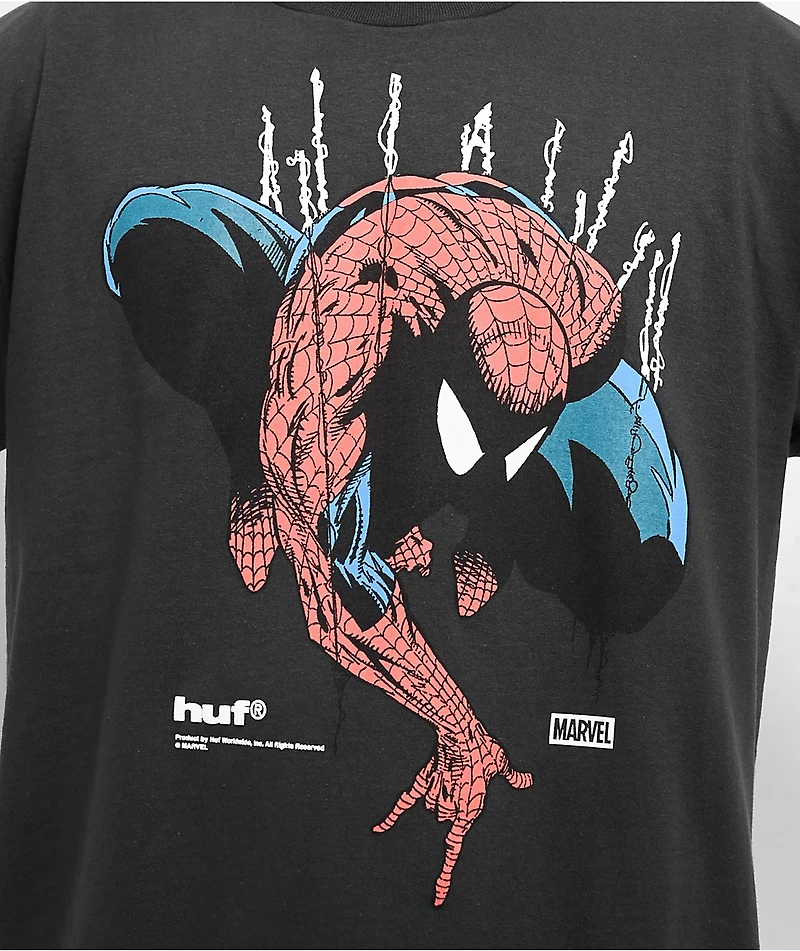 HUF x Spider-Man Perceptions Washed Black T-Shirt