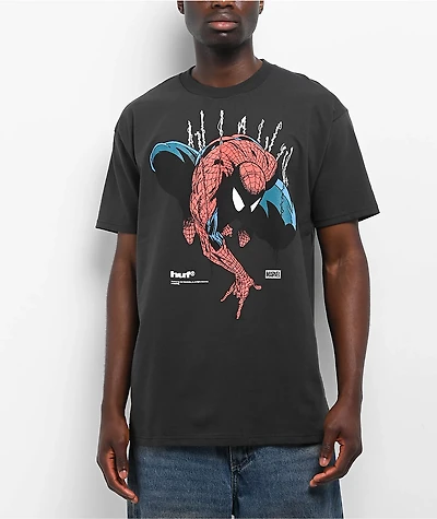 HUF x Spider-Man Perceptions Washed Black T-Shirt