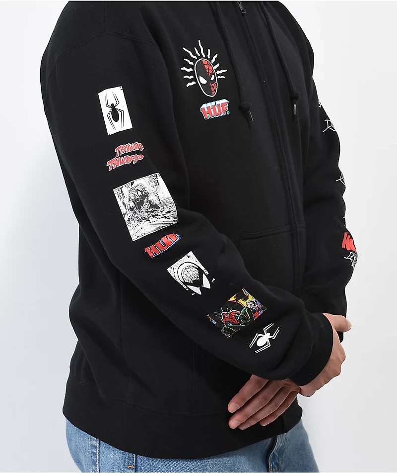 HUF x Spider-Man Spidey Sense Black Zip Hoodie