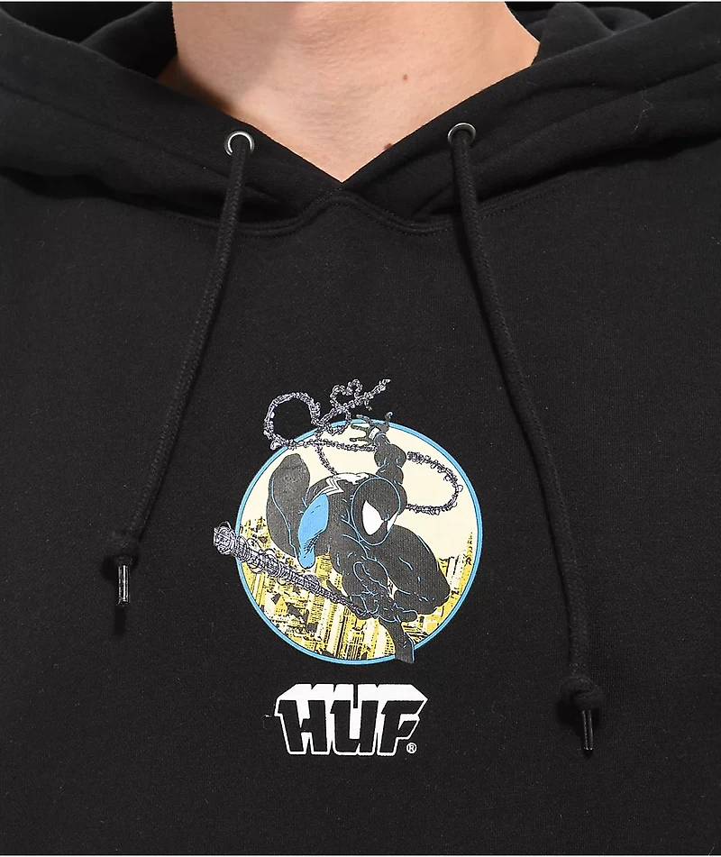 HUF x Spider-Man Three Hundred Black Hoodie
