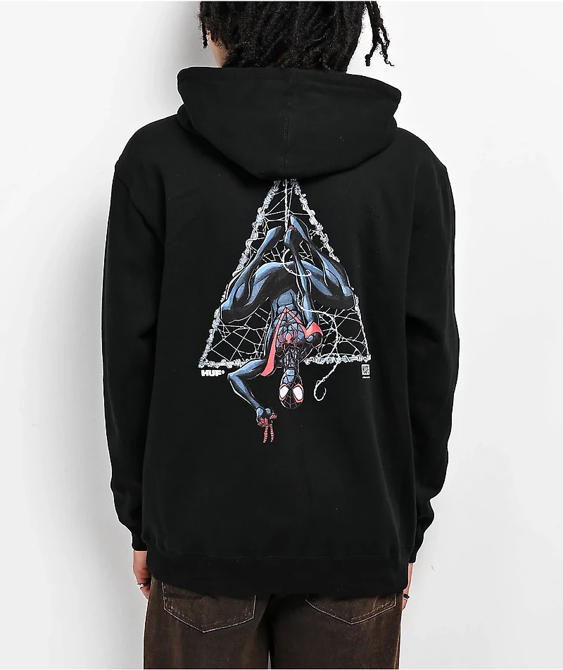 HUF x Spider-Man Universe Miles Triple Triangle Black Hoodie