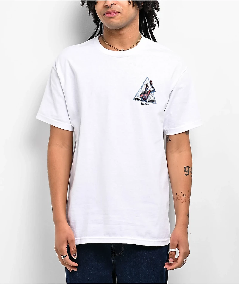 HUF x Spider-Man Universe Miles Triple Triangle White T-Shirt