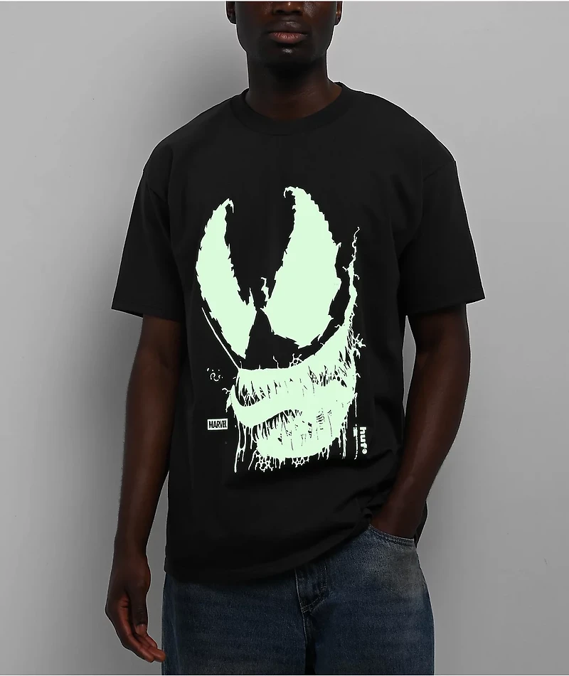 HUF x Spider-Man Vile Washed Black T-Shirt