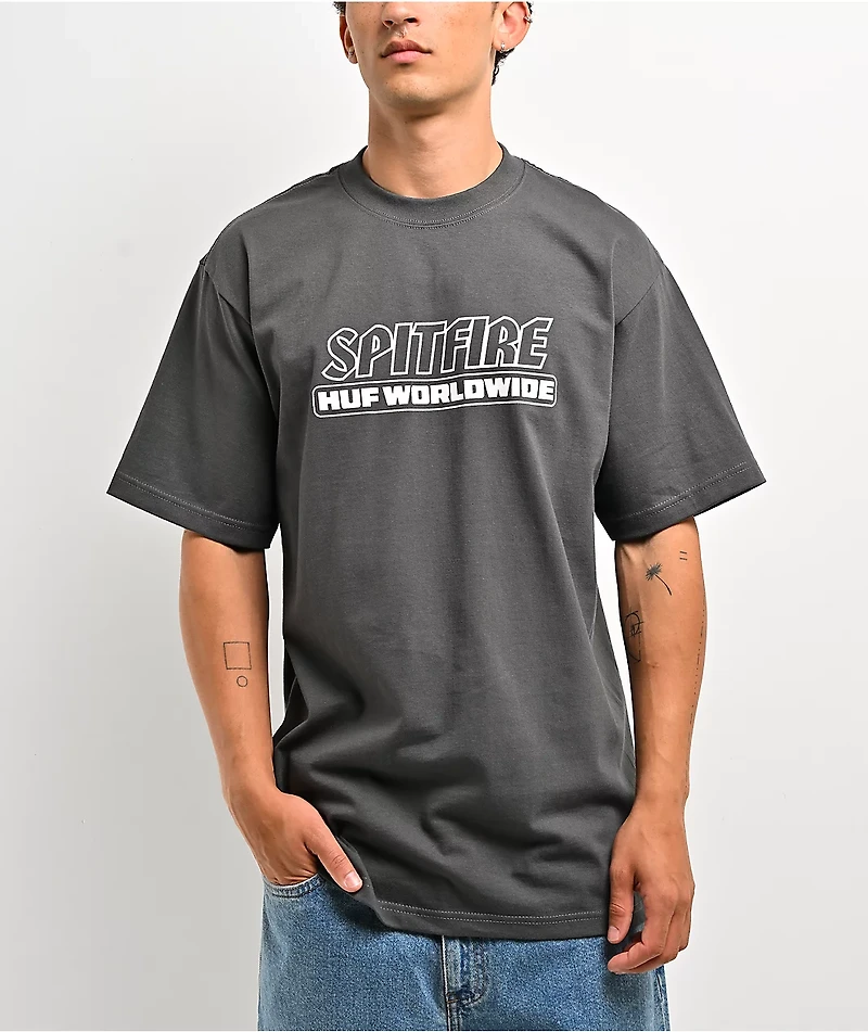 HUF x Spitfire Burn Grey T-Shirt