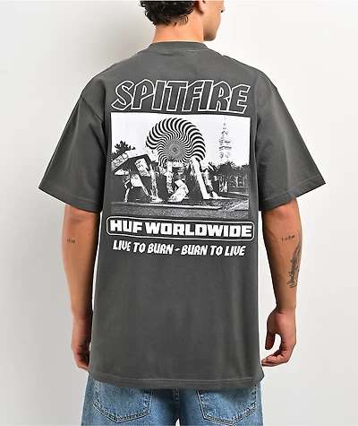 HUF x Spitfire Burn Grey T-Shirt