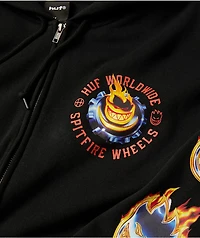 HUF x Spitfire Chrome Bighead Black Zip Hoodie