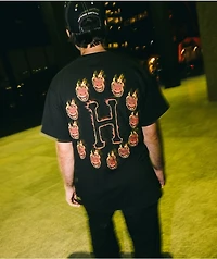HUF x Spitfire Flame Galaxies Black T-Shirt