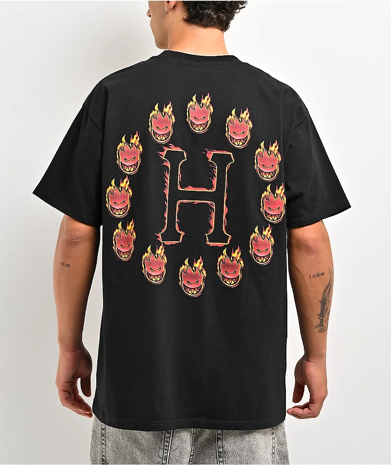 HUF x Spitfire Flame Galaxies Black T-Shirt