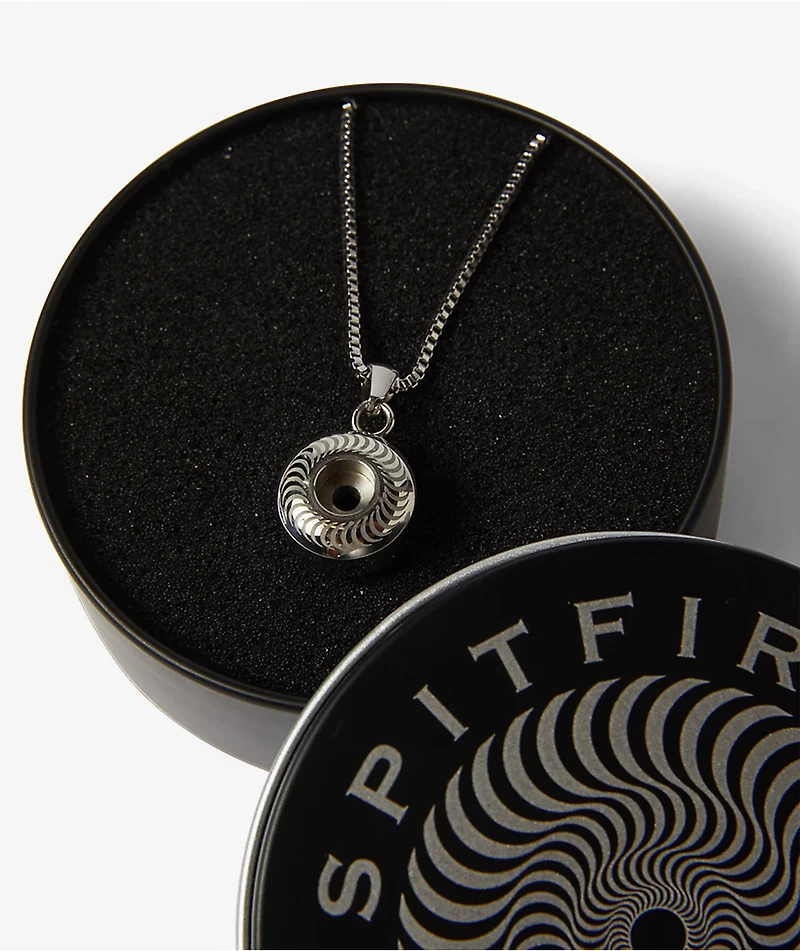HUF x Spitfire Pendant 22" Silver Necklace