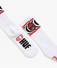 HUF x Spitfire Spiral White Crew Socks