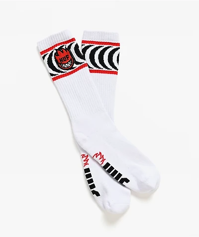 HUF x Spitfire Spiral White Crew Socks