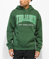 HUF x THRASHER Bayview Forest Green Hoodie