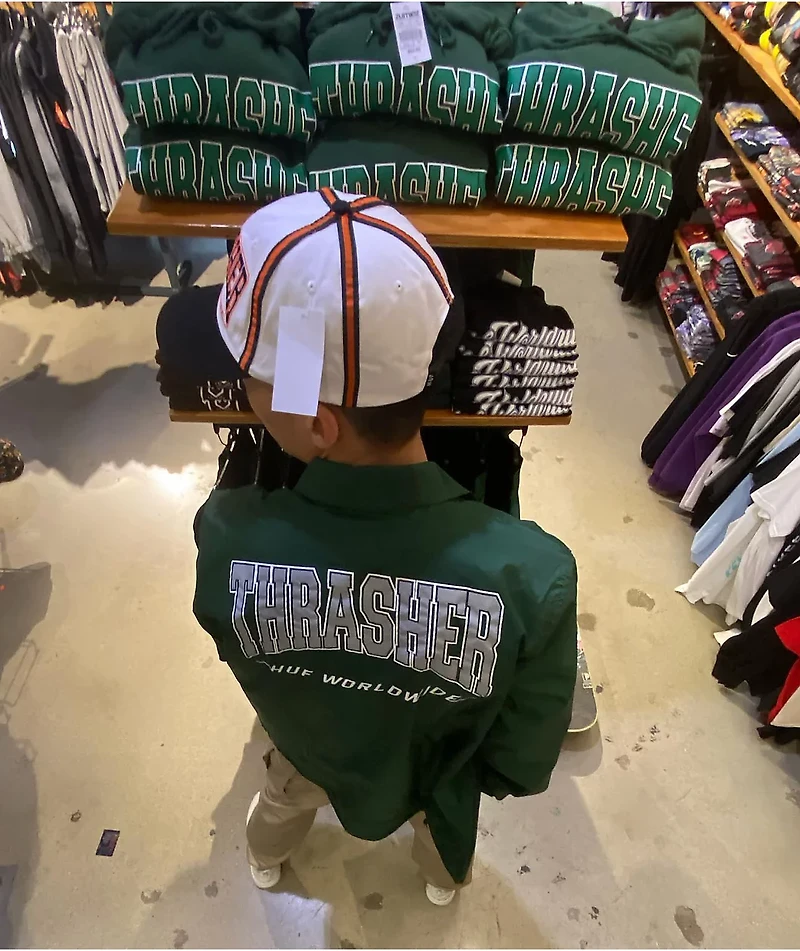 HUF x THRASHER Split Green Coaches Jacket