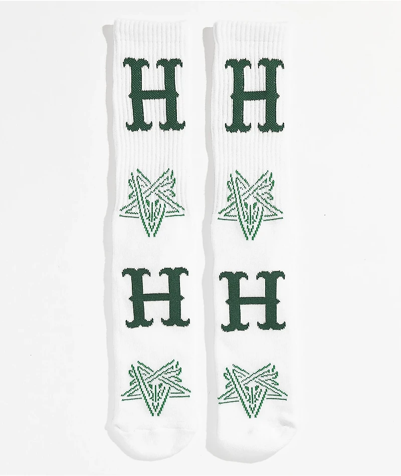HUF x THRASHER White Crew Socks